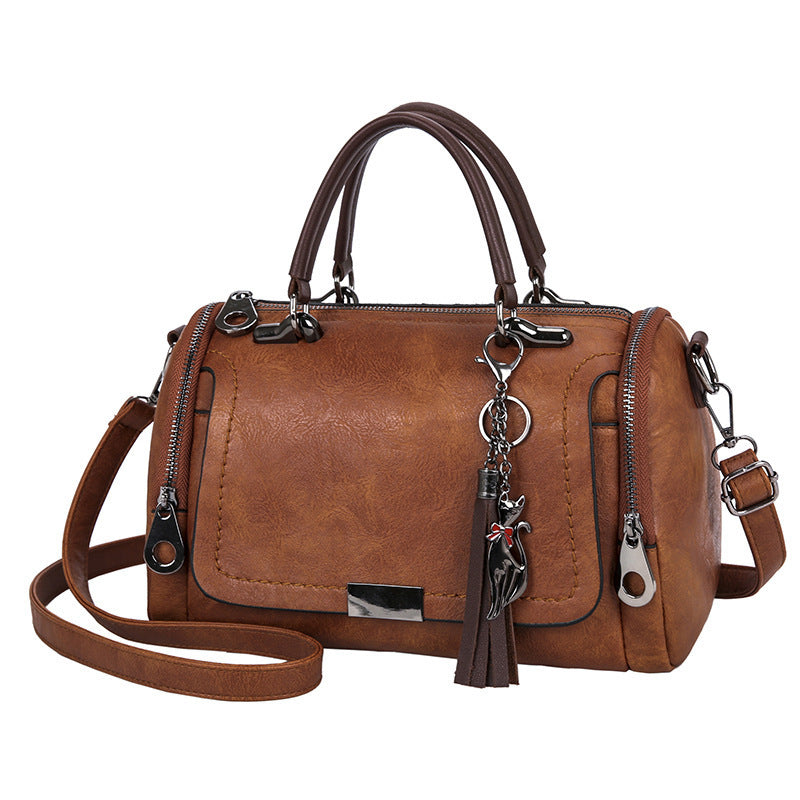 Women's Retro Large Capacity Tassel One Korean Shoulder Bags