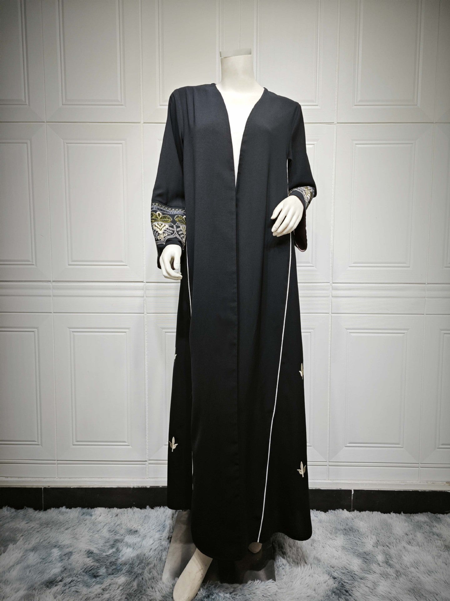 Muslim Fashion Embroidered Patchwork Shawl Dress Clothing