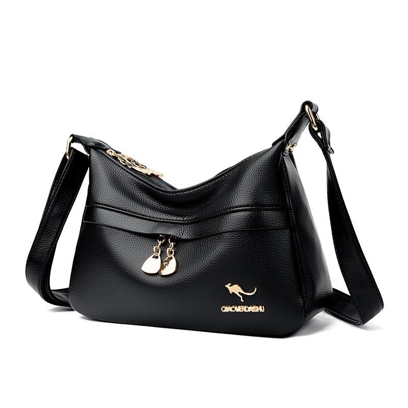 Women's Simple Large Capacity Mother Soft Leather Crossbody Bags
