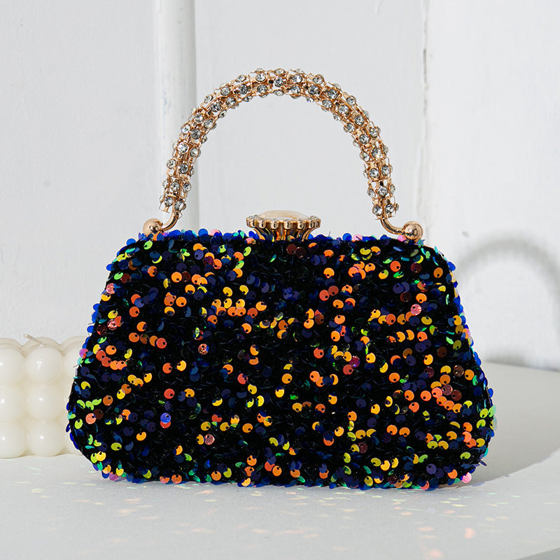 Women's Retro Fashion Dinner Sequined Banquet Portable Evening Bags
