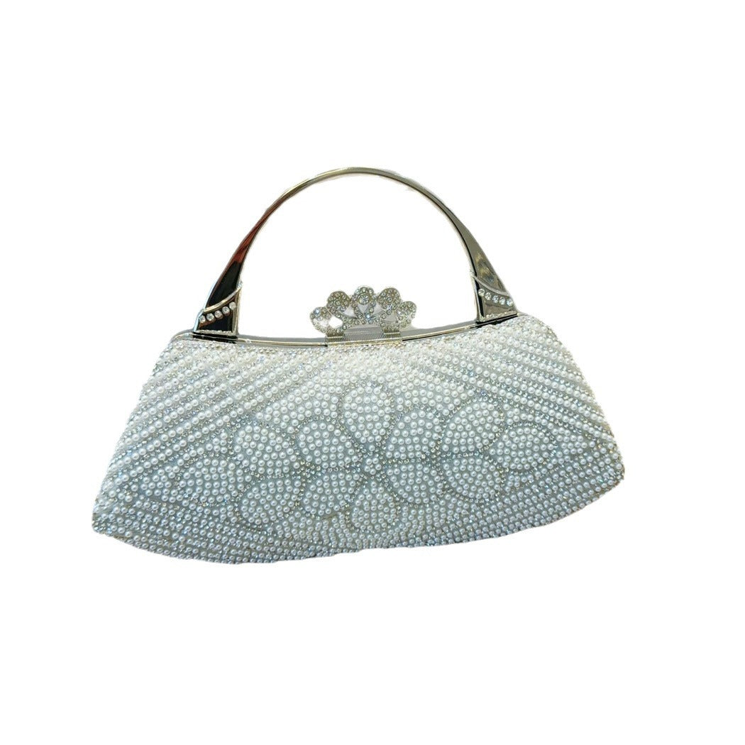 Women's Vintage Pearl Rhinestone Banquet Dinner Evening Bags