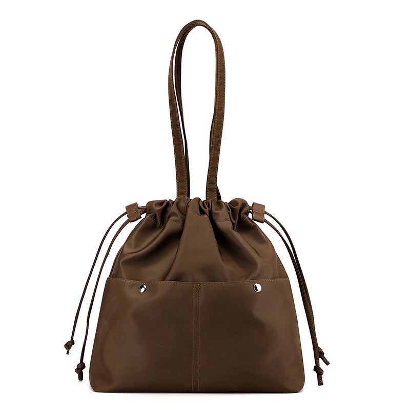 Drawstring Shopping Lightweight Waterproof Nylon Trendy Shoulder Bags