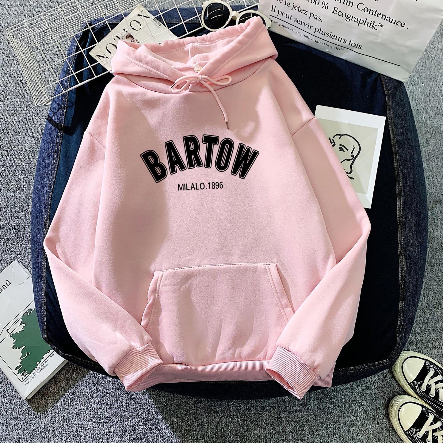 Creative Beautiful Stylish Fleece-lined Hoodie Loose Tops