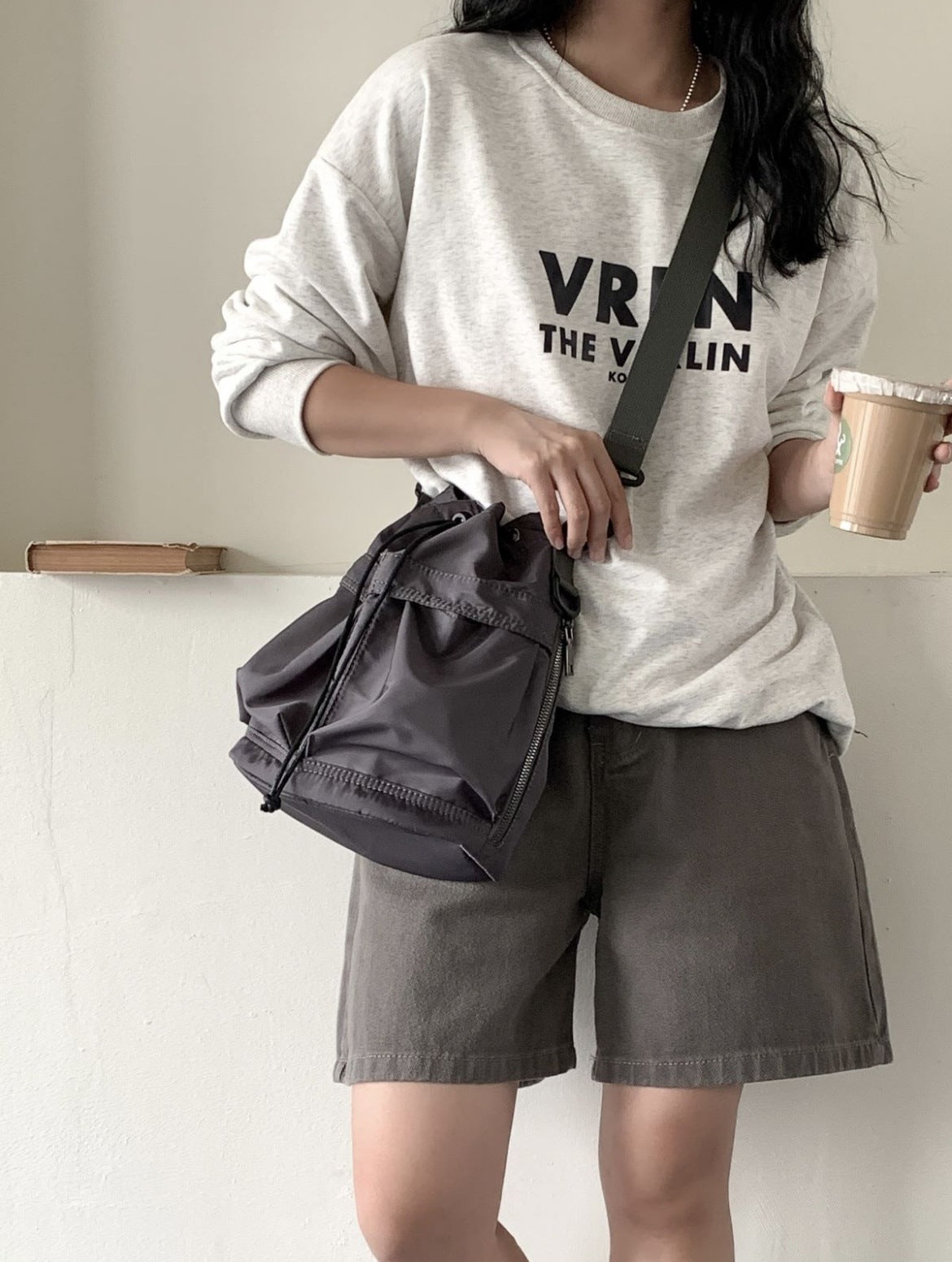 Large Capacity Canvas Drawstring Nylon Cloth Shoulder Bags