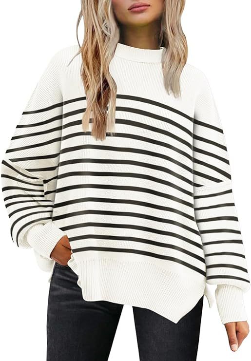 Women's Batwing Long-sleeved Autumn Knitted Side Slit Sweaters