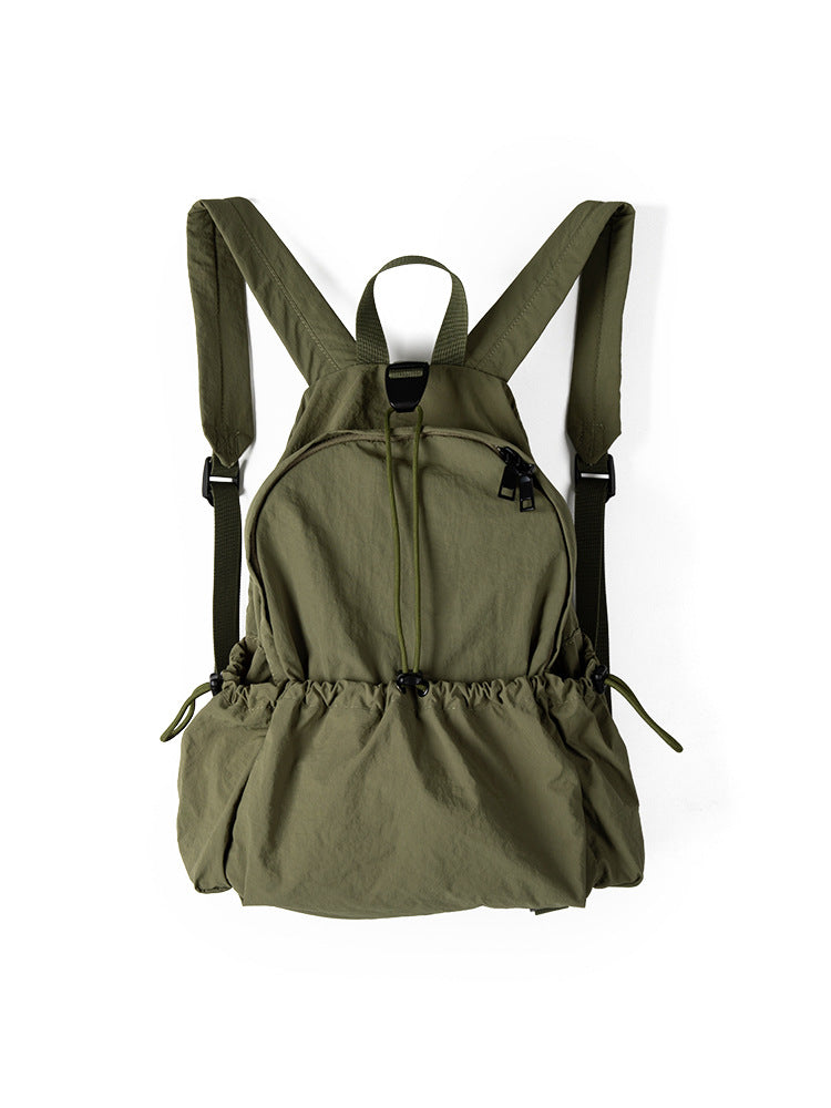Design Drawstring Ruffle Lightweight Nylon Leisure Backpacks