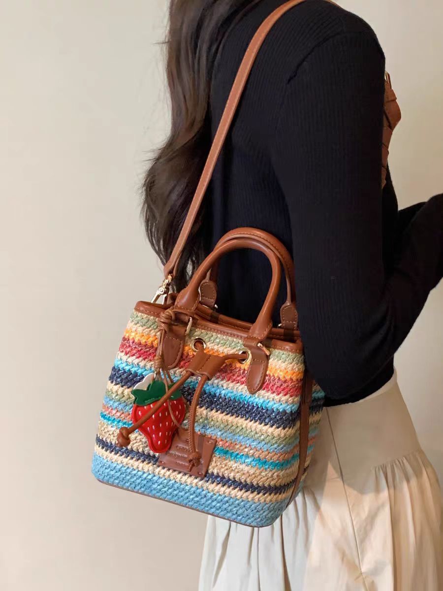 Women's South Wind Sunshine Summer Woven Underarm Shoulder Bags