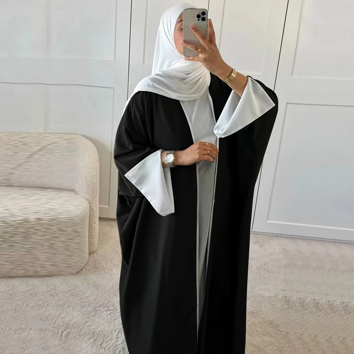 Cool Turkish Batwing Sleeve Stripe Robe Dresses