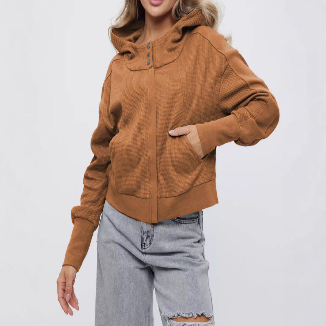 Women's Long Sleeve Pullover Zipper Trendy Hoodie Sweaters