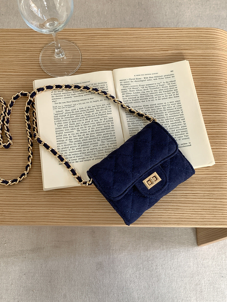 Women's Style Chain Suede Rhombus Retro Flip Crossbody Bags
