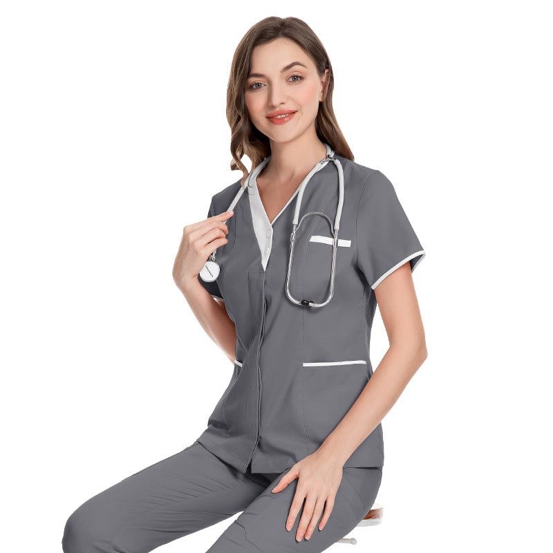 Women's Gown Sleeve Doctor Cotton Technician Overalls Uniform