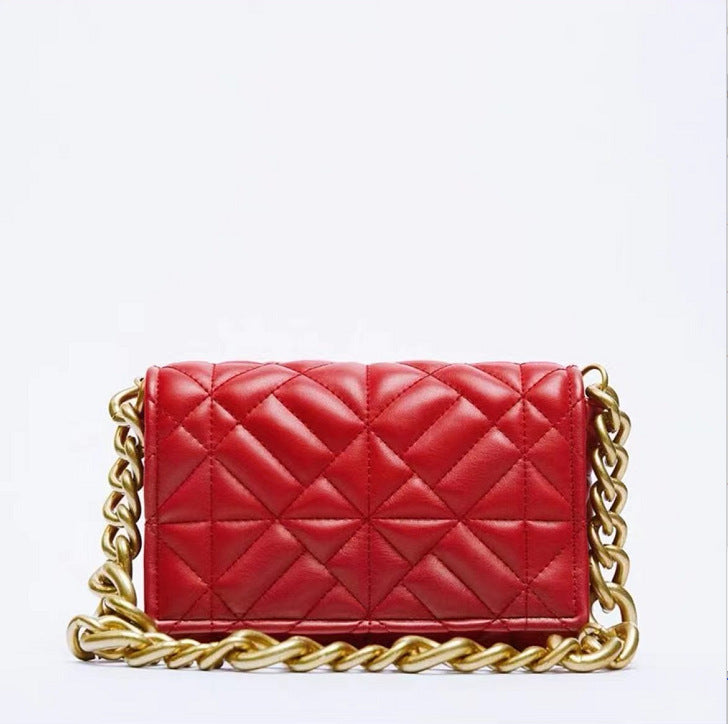 Women's Summer Fashion Trendy Thick Chain Quilted Shoulder Bags