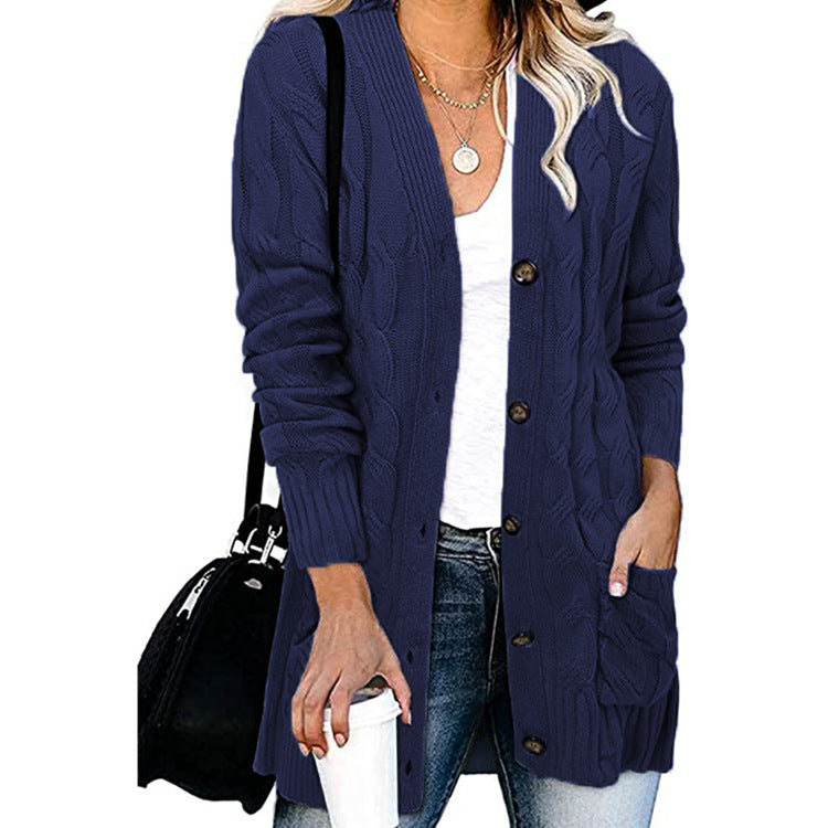 Women's Casual Knitted Large Loose Button Female Cardigans