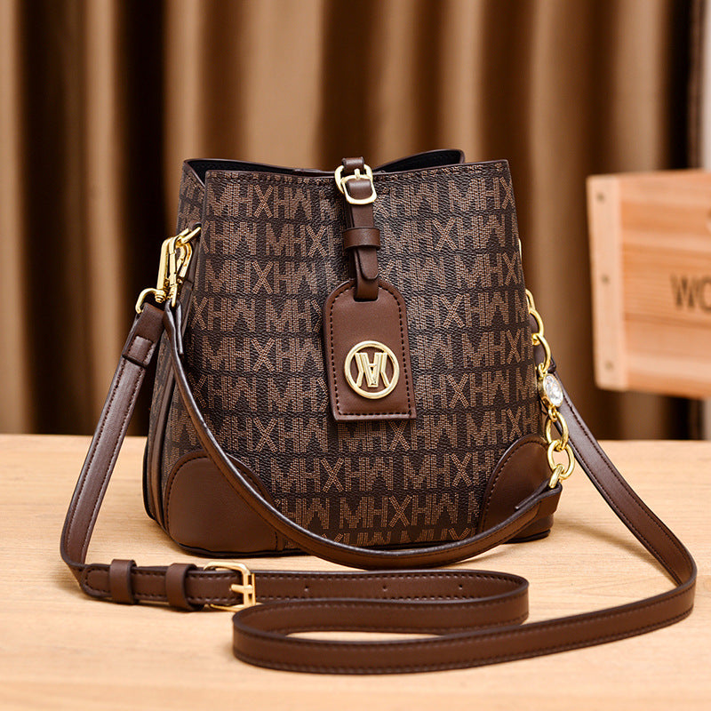 Women's Large Capacity Vintage Print Fashion Bucket Bags