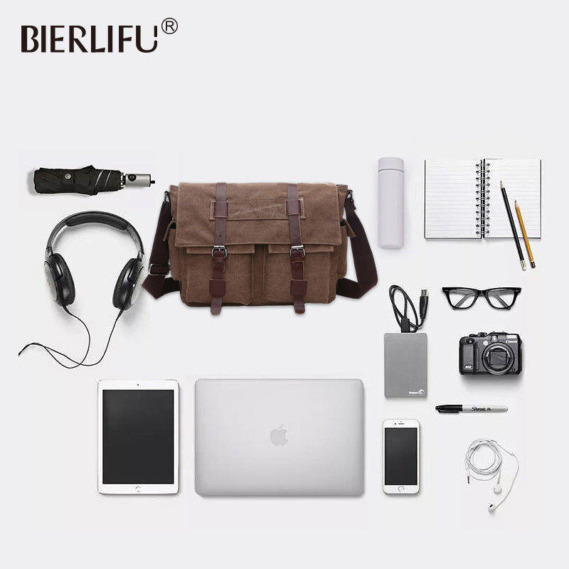 Men's Retro Hip Hop Trend Computer Single Men's Messenger Bags