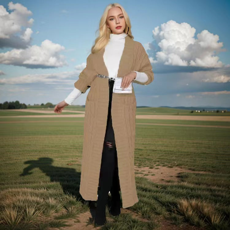 Women's Twist Pocket Fashion Sexy Casual Long Sweaters