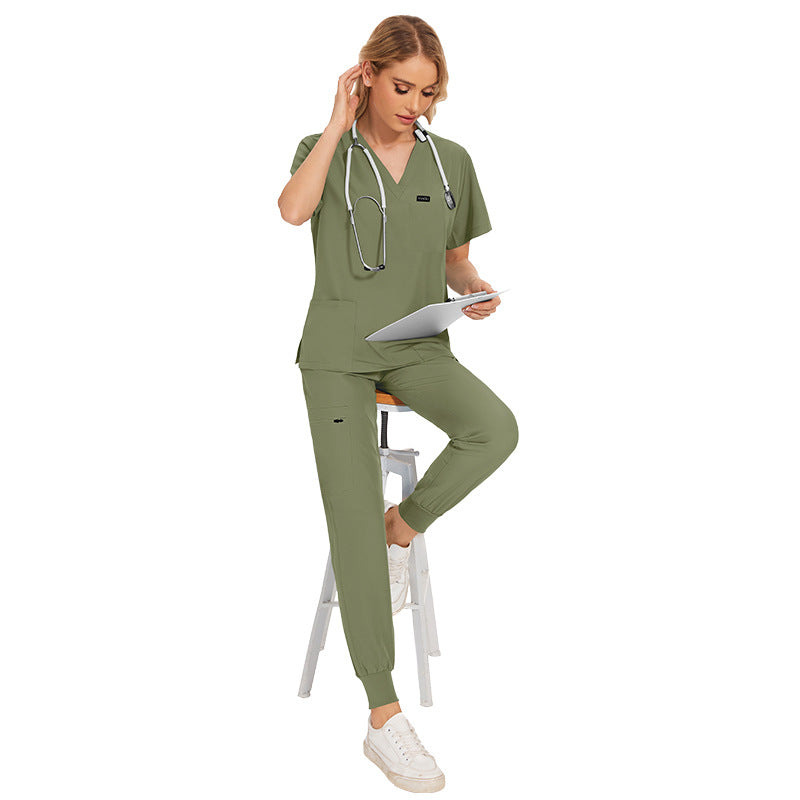 Color Fruit Green Short-sleeved Nurse Jogging Uniform