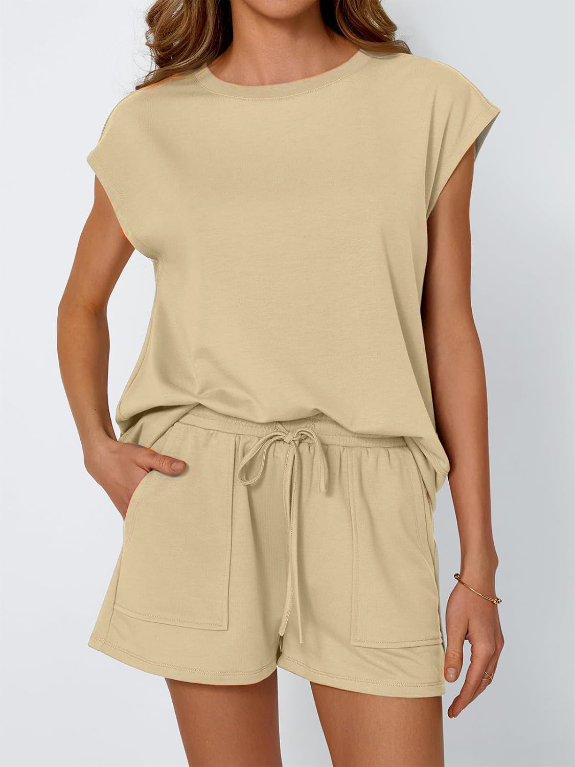 Women's Round Neck Loose Sleeves Two-piece Suits