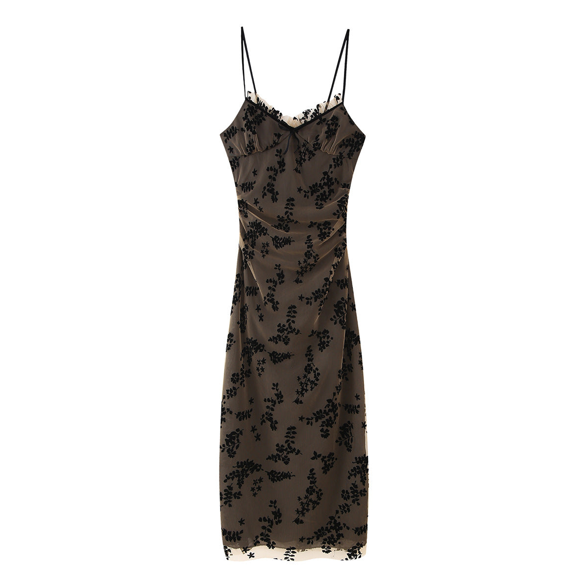 Winter Sexy Burning Flower Print Stitching Dresses