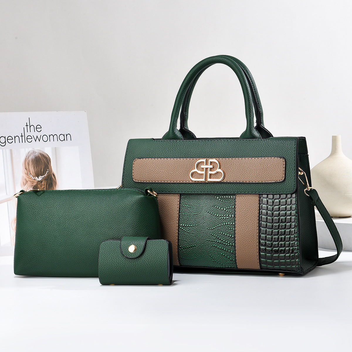 Women's Mother Stitching Stone Pattern Fashion Trendy Small Square Bags