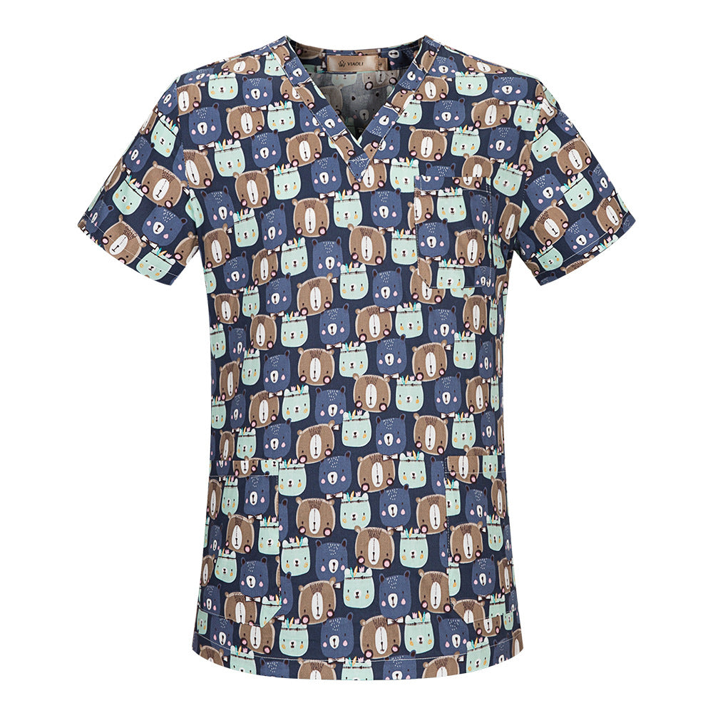 Women's & Men's & Cartoon Printed T-shirt For Surgical Gown Uniform