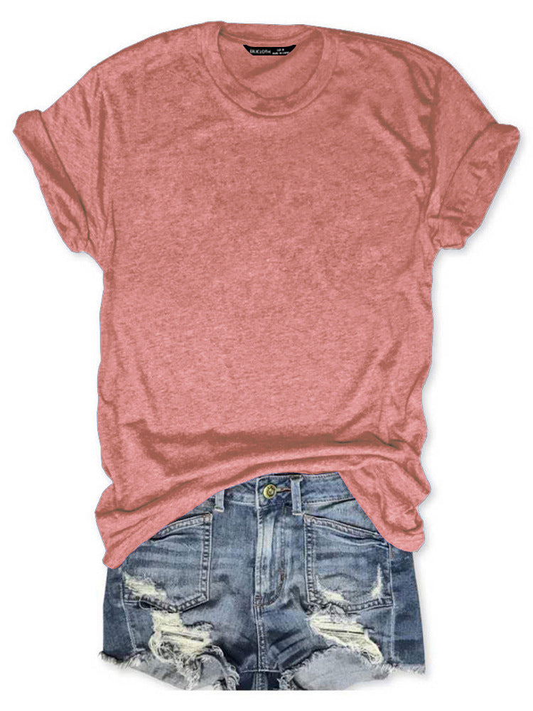 Women's Heat Transfer Patch Casual Round Neck Blouses