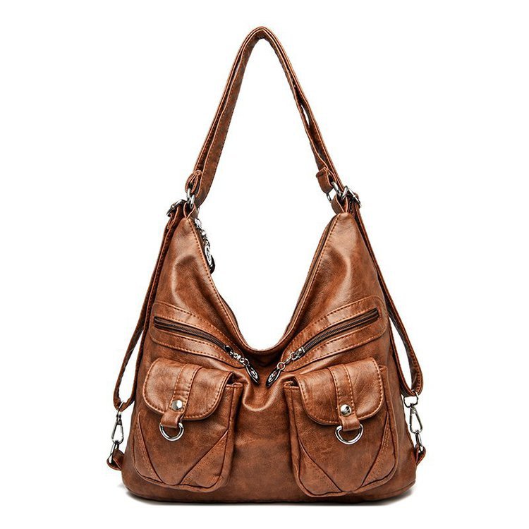 Women's Female Lady Soft Leather Simple Shoulder Bags