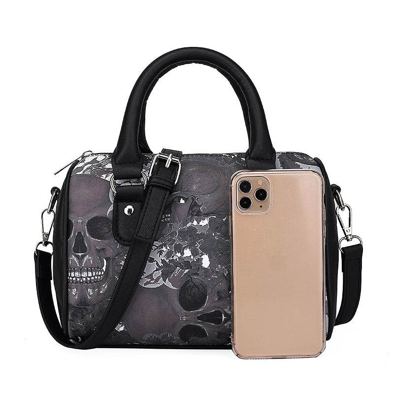 Women's Skull Pillow Fashion Color Printing Portable Handbags