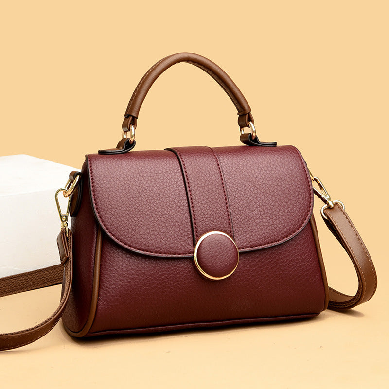 Women's Summer Color Contrast Patchwork Fashion Soft Shoulder Bags