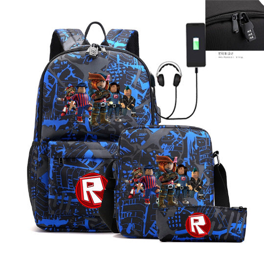 Surrounding The Game Charging Unisex Pencil Three-piece Bags