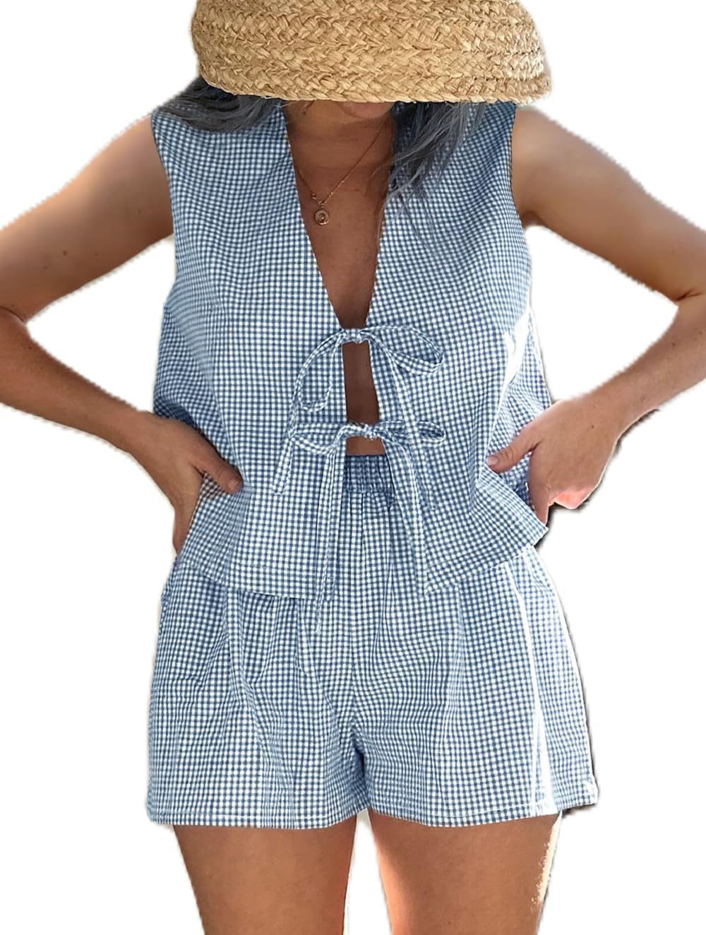 Pretty Stylish Casual Plaid Elastic Waist Suits