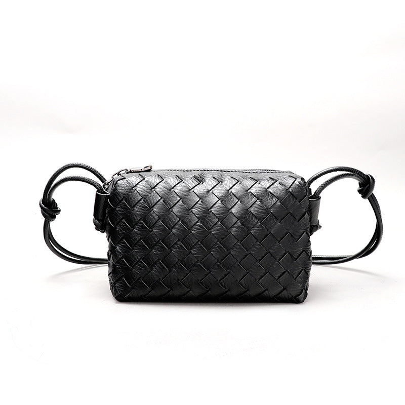 Women's Simple Handmade Woven Solid Color High-grade Small Square Bags