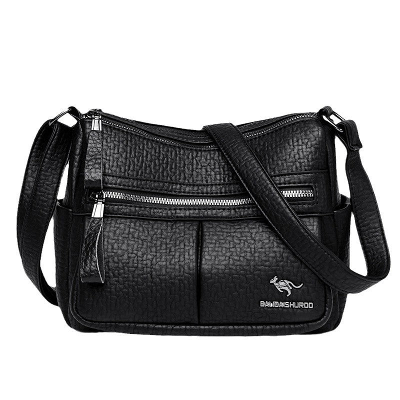 Women's Summer City Simple Big Soft Leather Crossbody Bags