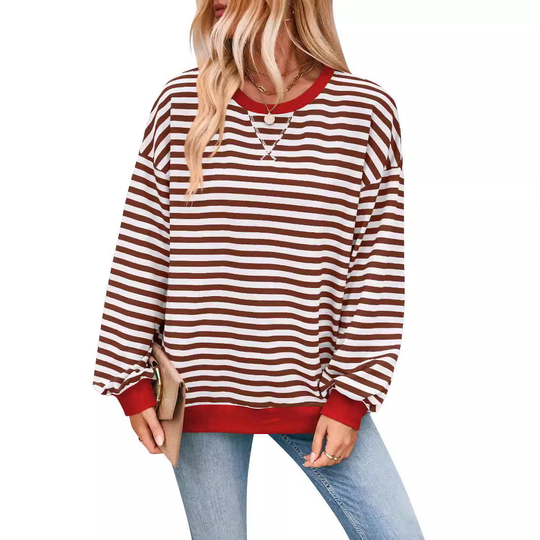 Women's Slouchy Innovative Loose Casual Striped Sweaters