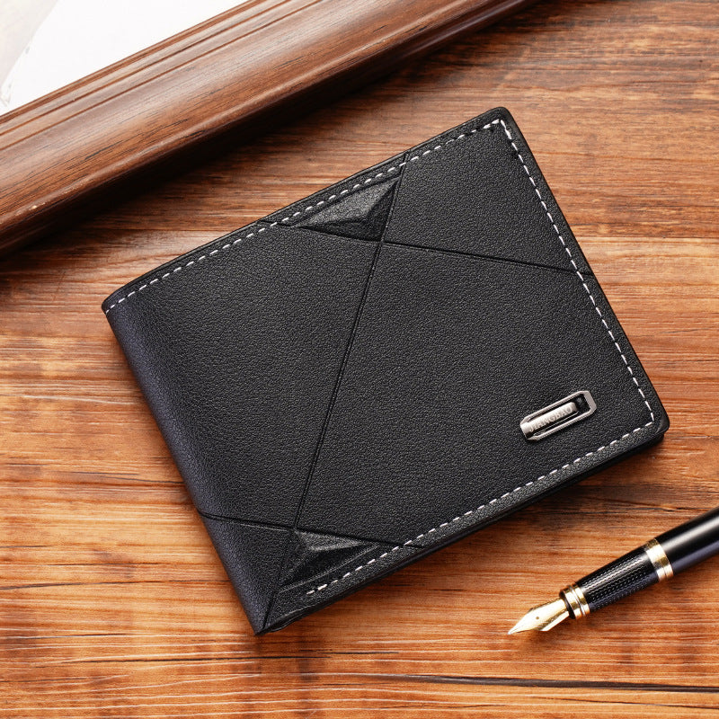 Men's Slots Fashion Leisure Male Youth Thin Three Fold Horizontal Soft Men's Wallet