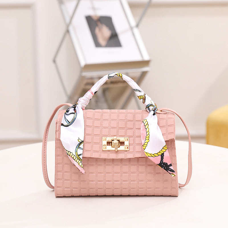 Plaid Embossed Silk Scarf Fashion Pouches Shoulder Bags