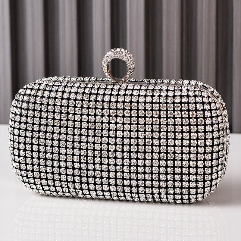 Women's Rhinestone Sier Big Diamond Party Noble Evening Bags