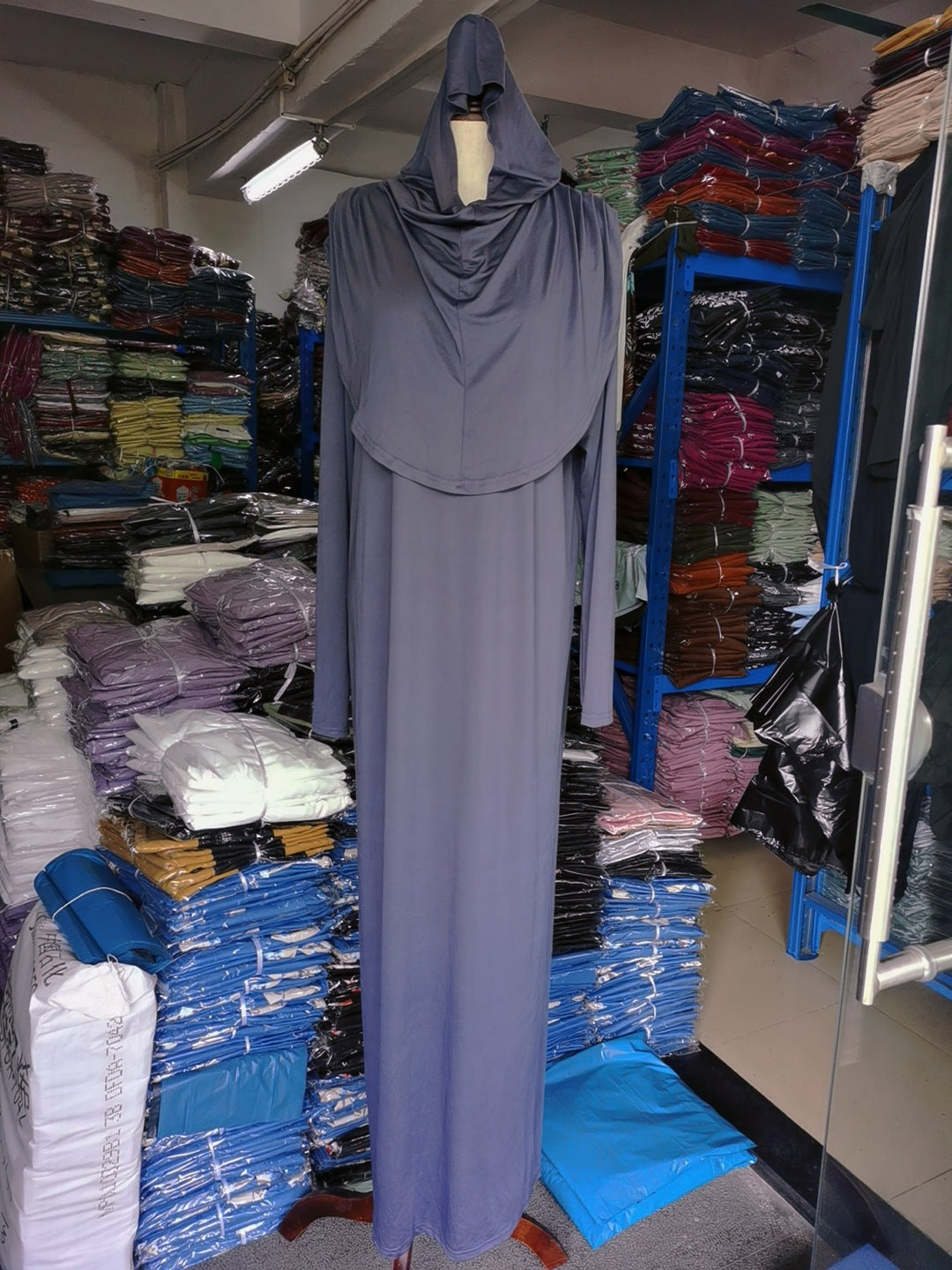 Charming Solid Color Hooded Dress Stitching Dresses