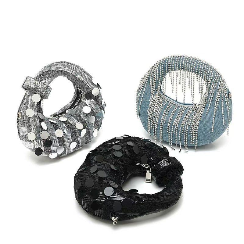 Women's Unique Clutch Shiny Rhinestone Dinner Handbags