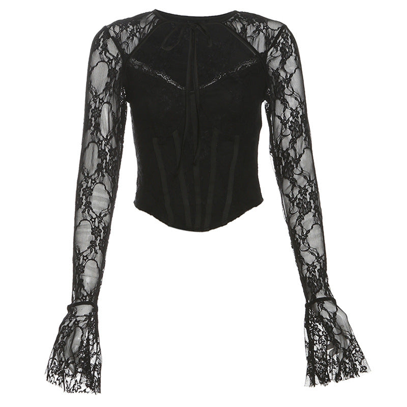 Women's Autumn Pure Desire Temperament Slim Waist Blouses