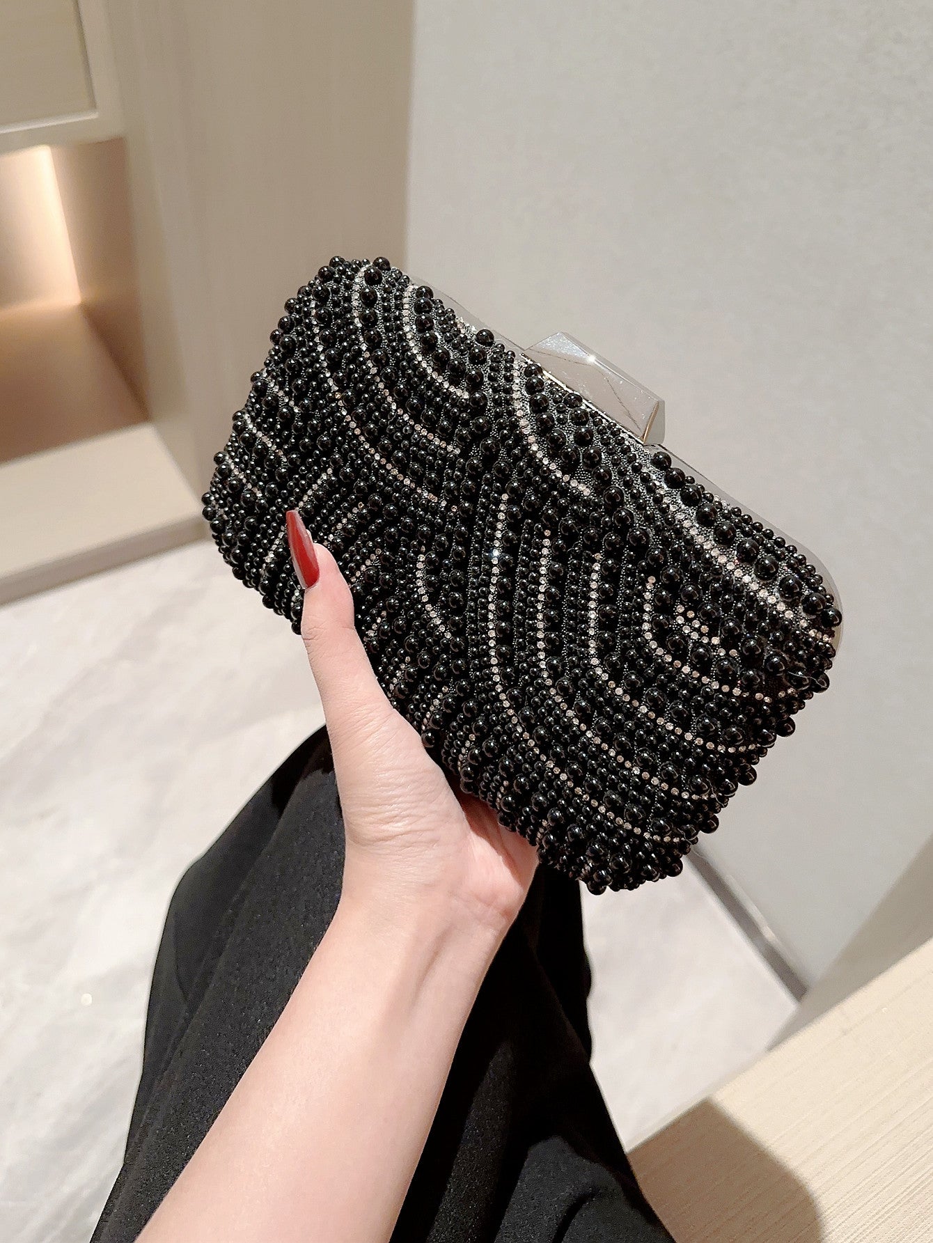Women's Pearl Dinner Soft Surface Bride Handbags