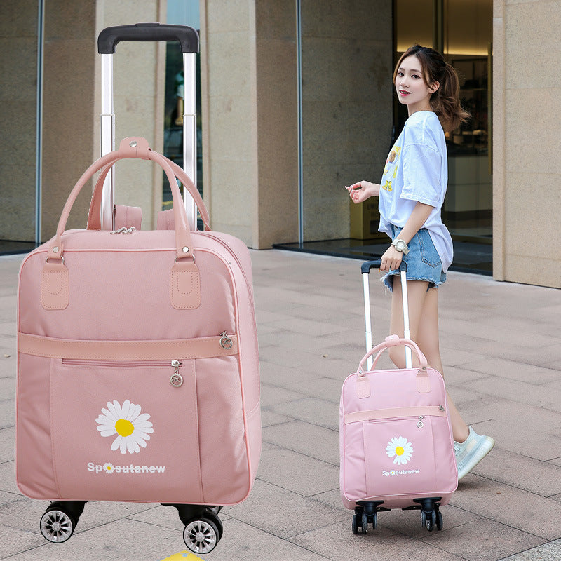 Women's Capacity Canvas Valise Fashion Portable Korean Travel Bags