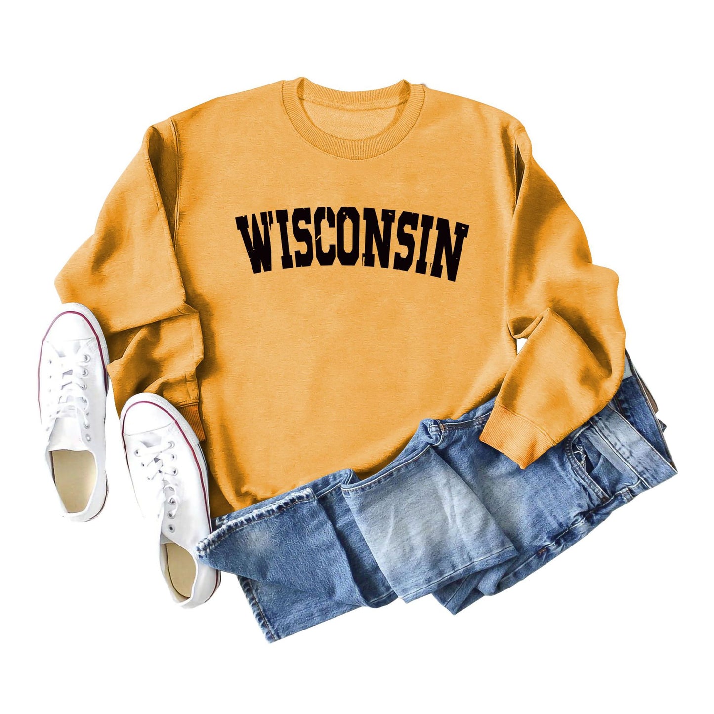 Women's Shirt Letter Print Casual Loose Round Sweaters