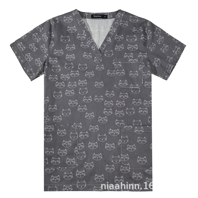 Women's & Men's & Cartoon Printed T-shirt For Surgical Gown Uniform