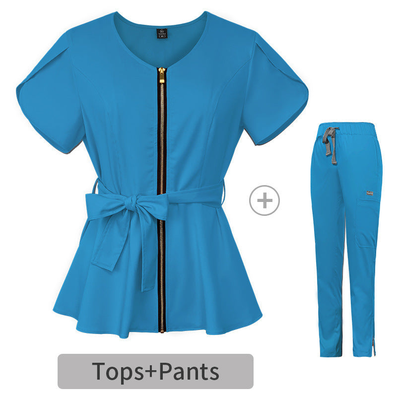 Women's Split Hospital Sleeve Operating Stretch Nurse Uniform