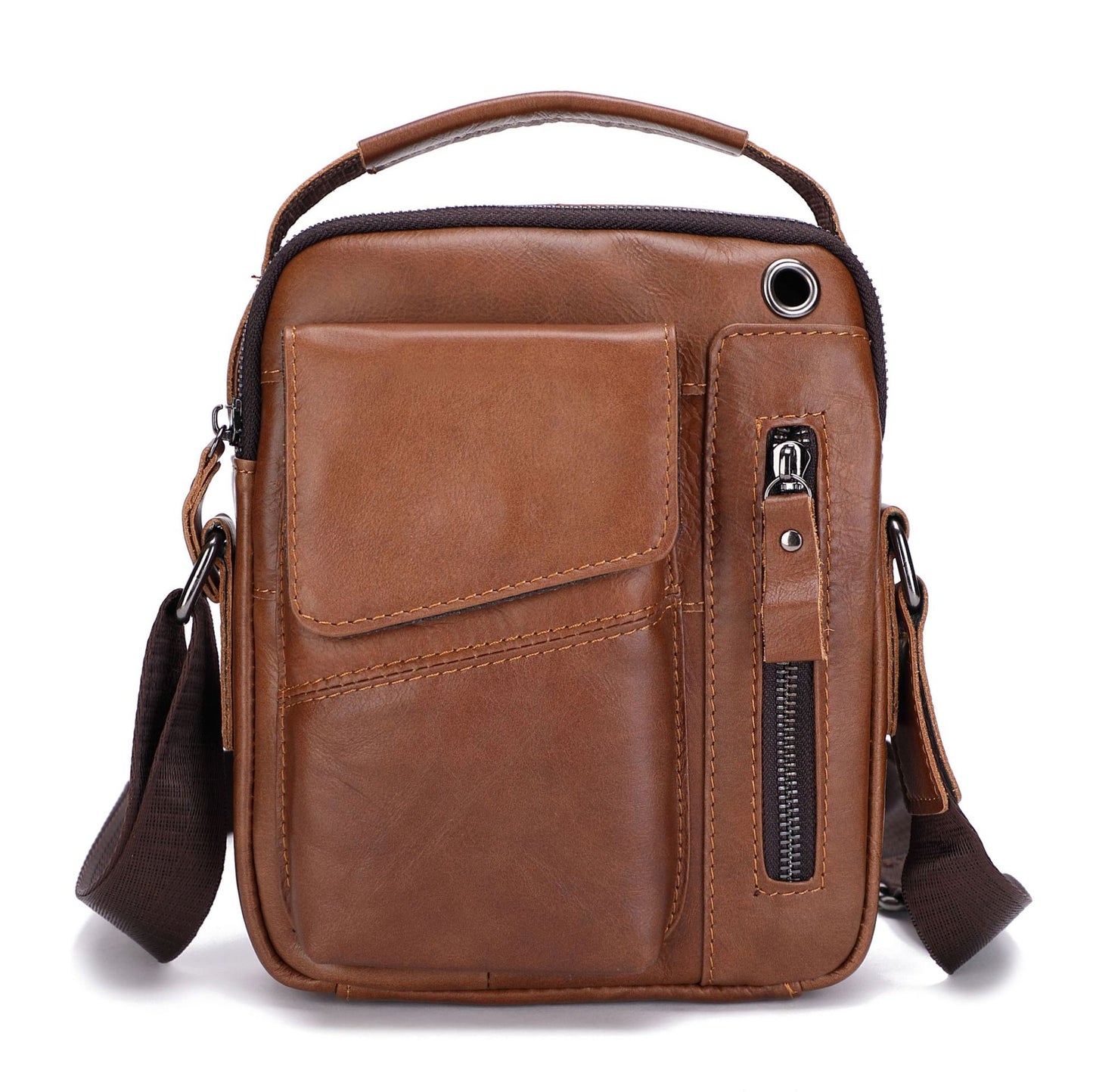 Men's Leather Imported First Layer Cowhide Vertical Men's Shoulder Bags