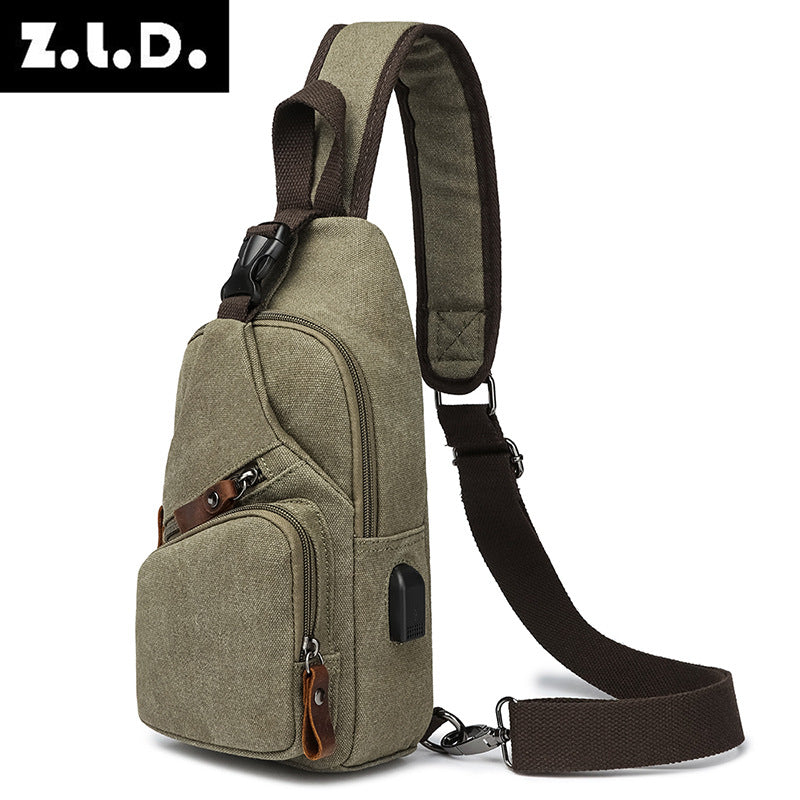 Men's Unique Versatile Elegant Vintage Canvas Men's Chest Bags