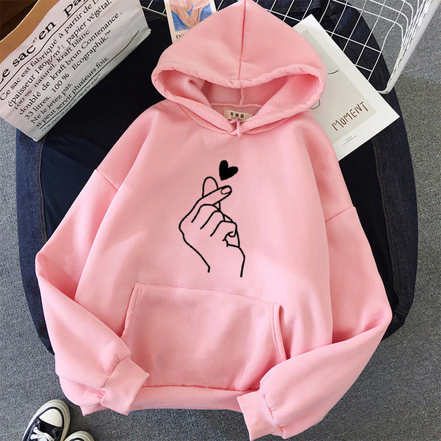 Pretty Fleece-lined Hoodie Unisex Wear Loose Sweaters