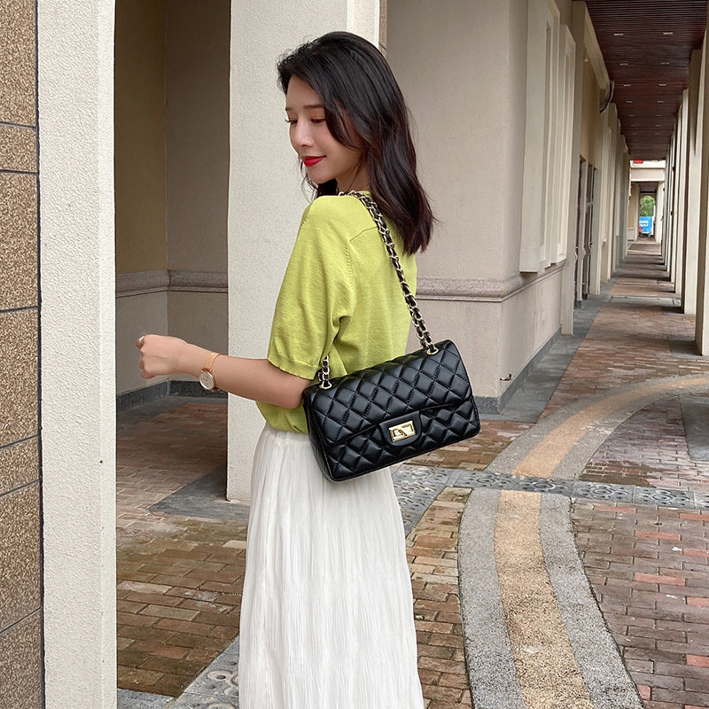 Women's Summer Chain Classic Style Diamond Solid Crossbody Bags