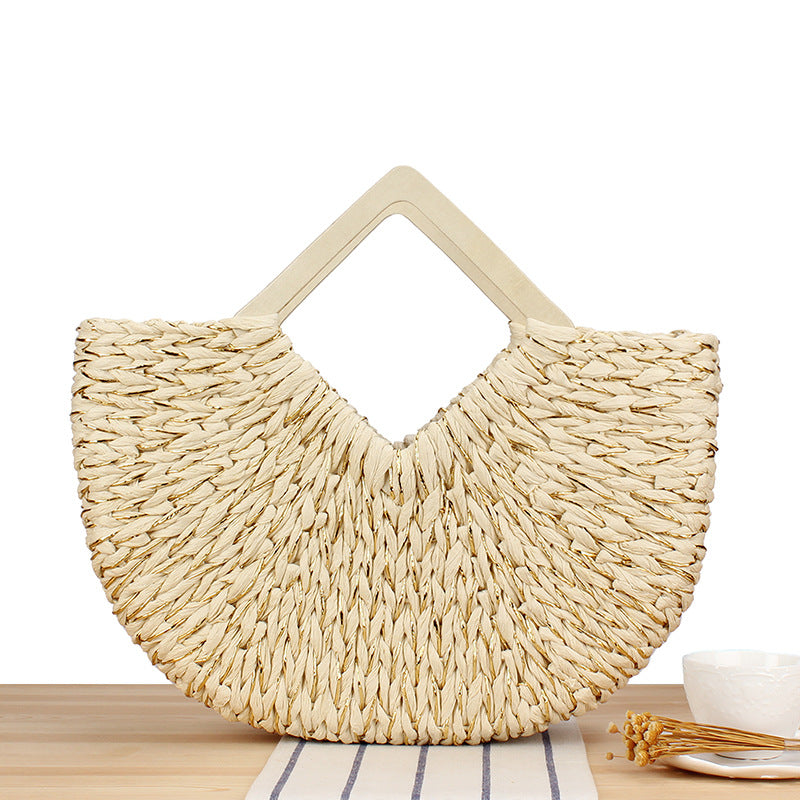 Women's Vacation Beach Simple Gold Thread Fine Shoulder Bags